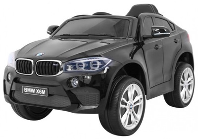 Dla Dzieci BMW X6M Elektryczne Autko Czarne Pilot EVA Wolny Start Audio LED