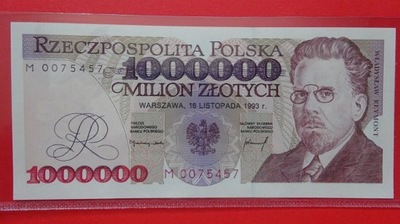 1000000 zł 1993, M 0075457,UNC,NISKI NUMER !