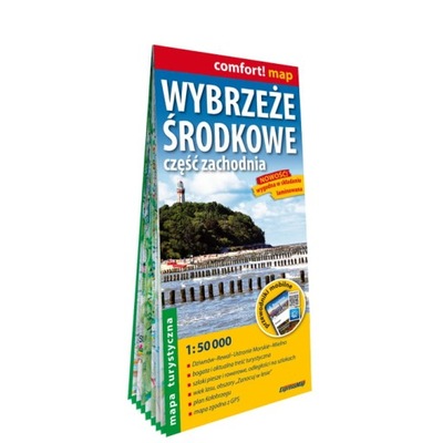Wybrzeże Środkowe część zachodnia laminowana mapa