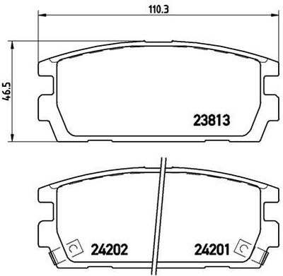 КОЛОДКИ HAM. ЗАДНЕЕ HYUNDAI TERRACAN 01- ЗАД