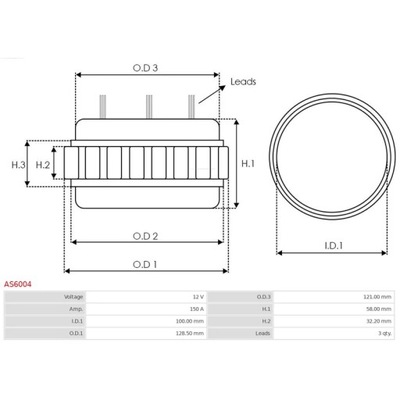 STATOR, GENERATORIUS AS-PL AS6004 