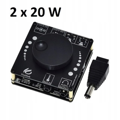 Wzmacniacz 2 x 20w Bluetooth BT Stereo 3.5mm AUX USB
