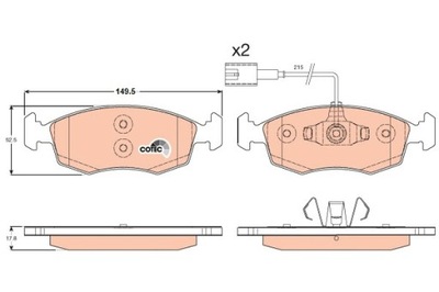 КОЛОДКИ ГАЛЬМІВНІ - КОМПЛЕКТ COTEC GDB1900