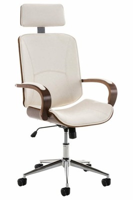 Fotel biurowy krzesło obrotowe białe regulowane