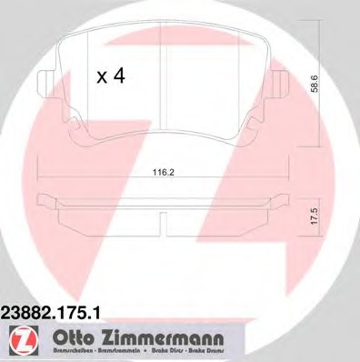 ZAPATAS DE FRENADO PARTE TRASERA VOLKSWAGEN PHAETON 2002-  