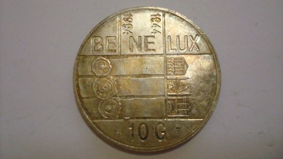 Holandia 10 guldenów, 1994 srebro stan 1-