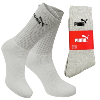 Puma skarpety zakostki, szare, 3 Pary, 35-38