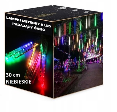 METEORY SOPLE LED PADAJĄCY ŚNIEG 30cm NIEBIESKIE