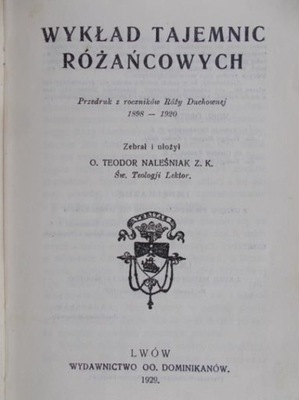 Wykład tajemnic różańcowych 1929 r.