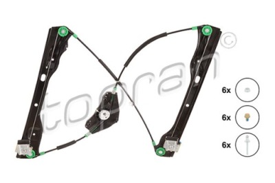 Topran подъемник. стекло prz le ele vw passat 11- фото №1