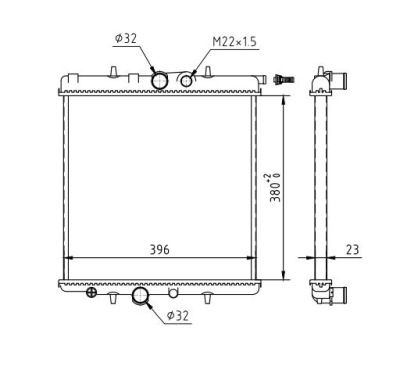Радиатор peugeot 206 1.1-1.6 98- фото №1