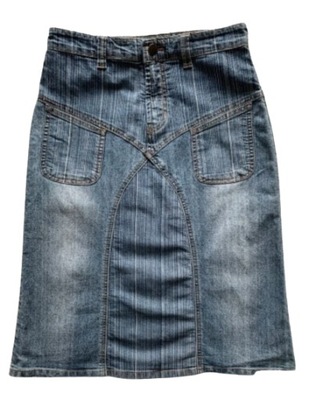 Spódnica jeansowa dżinsowa wysoki stan M/38 pasy