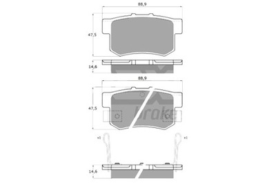 TOMEX BRAKES ZAPATAS DE FRENADO HONDA ACCORD V 93-98 PARTE TRASERA  