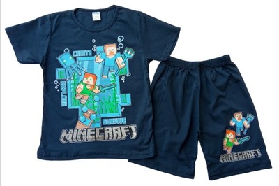 Komplet minecraft bluzka t-shirt spodenki 134