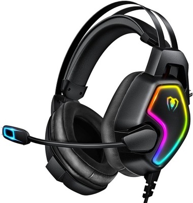 Słuchawki Gamingowe dla graczy z mikrofon LED RGB PC NAUSZNE
