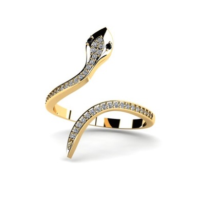 PIERśCIONEK ZłOTY Wąż żMIJA