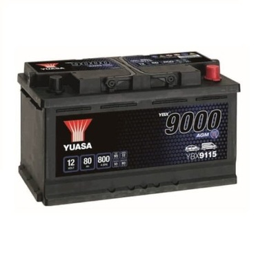 АККУМУЛЯТОР YUASA AGM YBX9115 80AH 800A P+ AMPER