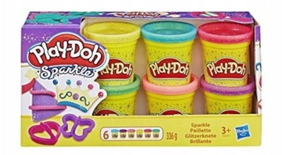 HASBRO PLAY-DOH CIASTOLINA BROKATOWE 6TUB 336g