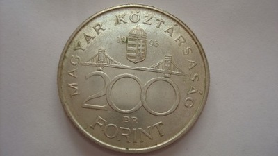 Moneta Węgry 200 forintów 1993 bank stan 1