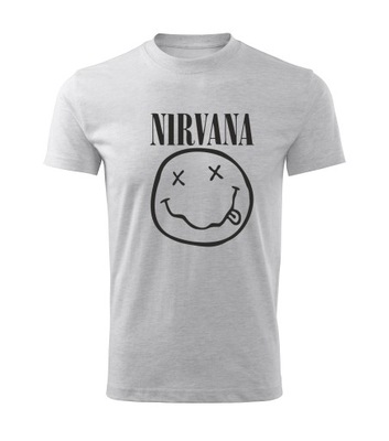 Koszulka T-shirt dziecięca D484 NIRVANA NIRWANA jasnoszara rozm 134