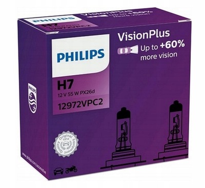 ЛАМПОЧКИ PHILIPS H7 НОЧНОГО ВИДЕНЬЯ PLUS +60% 12972VPC2 2 ШТУКИ