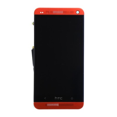 WYŚWIETLACZ + RAMKA LCD HTC ONE M7 801e CZERWONY