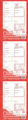 Druk akcydensowy CMR Międzynarodowy list przewozowy MiP A4 3 kopie 80k x3