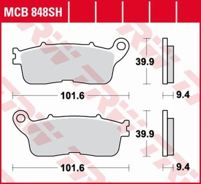 TRW LUCAS ZF TRINKELĖS STABDŽIŲ KH636 SINTER STREET HONDA VFR 1200F '10-'16, 