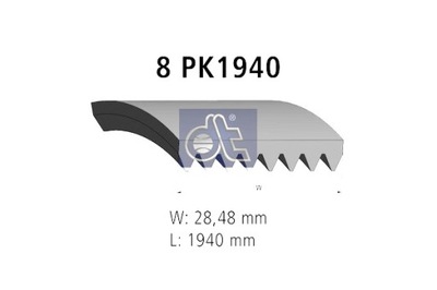 Dt spare parts 4.80548 ремень клиновой многоручьевой фото №1