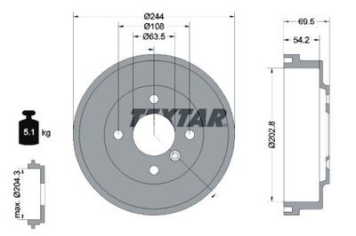 TEXTAR BEBNY ДИСКОВЫЕ ТОРМОЗНОЕ 2SZT. ЗАД FORD FIESTA VII 1.0-1.5D 05.17- фото