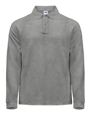 Koszulka POLO męska długi rękaw GREY MELAGE 4XL