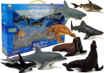 Figurki Morskie Zwierzęta Rekiny Foka Delfin Mors