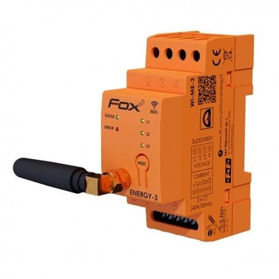 Monitor energii elektrycznej WiFi 3F+N ENERGY 3, 100A WI-MEF-3-100 FOX F&F