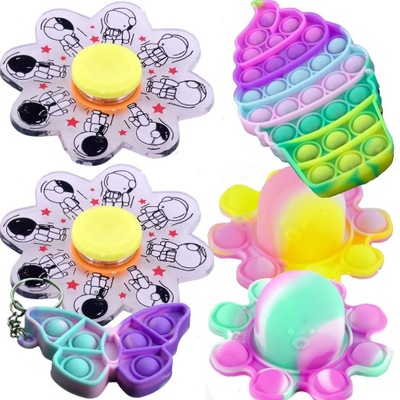 6x POP IT FIDGET PUSH BUBBLE Ośmiornica GNIOTKI