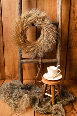 boho wianek z pszenżyta