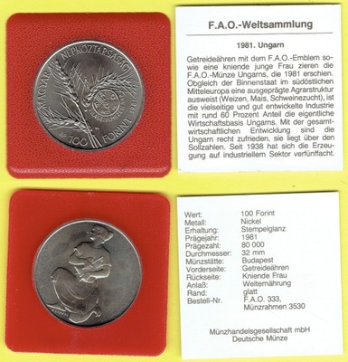 (123) Węgry 100 Forint 1981 r. FAO
