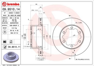 ДИСК ТОРМОЗНОЙ BREMBO BRE 09951014