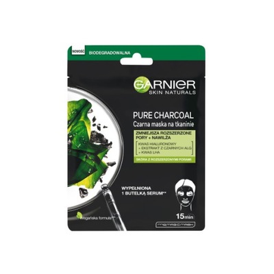 Garnier Pure Charcoal Black Tissue Mask oczyszczająca maska na tkaninie z w