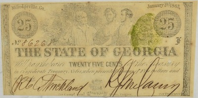 16.fu.Georgia, 25 Centów 1863 rzadki, St.2