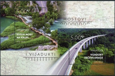 Chorwacja 2021 Znaczki Blok 80 ** mosty