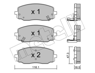 METELLI 22-0629-0 КОМПЛЕКТ КОЛОДОК ТОРМОЗНЫХ, HAMU