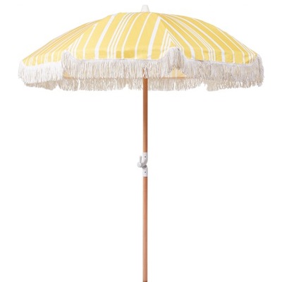 Parasol ogrodowy ⌀ 150 cm żółty z białym MON