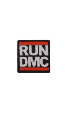 Naprasowanka termo RUN DMC 4cm logo rap naszywka muzyczna czarna