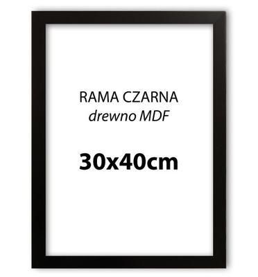 Ramka na Zdjęcia Plakat Gładka 30x40cm CZARNA
