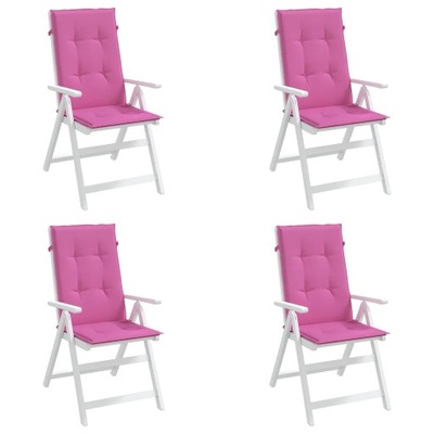 vidaXL Poduszki na krzesła ogrodowe, 4 szt., różowe, tkanina