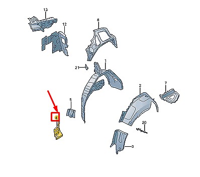 Audi e-tron gt left inner камінь guard кронштейн 9j1813537y фото №1
