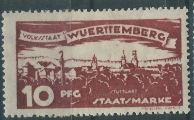 Wuerttemberg 10 pfg. - Staatsmarke