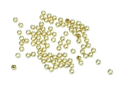 Oponki stalowe zaciskowe 2x1 mm złote - 10 sztuk