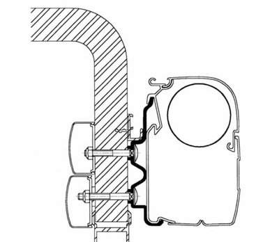 ADAPTADOR DO MARKIZY SCIENNEJ SERII 5/8 HYMER EXSIS/HYMER CAMP.4.0M - THULE  