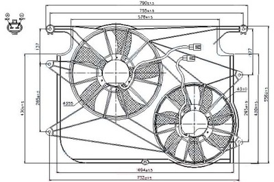 Nissens вентилятор радиатора с корпус chevrolet фото №1